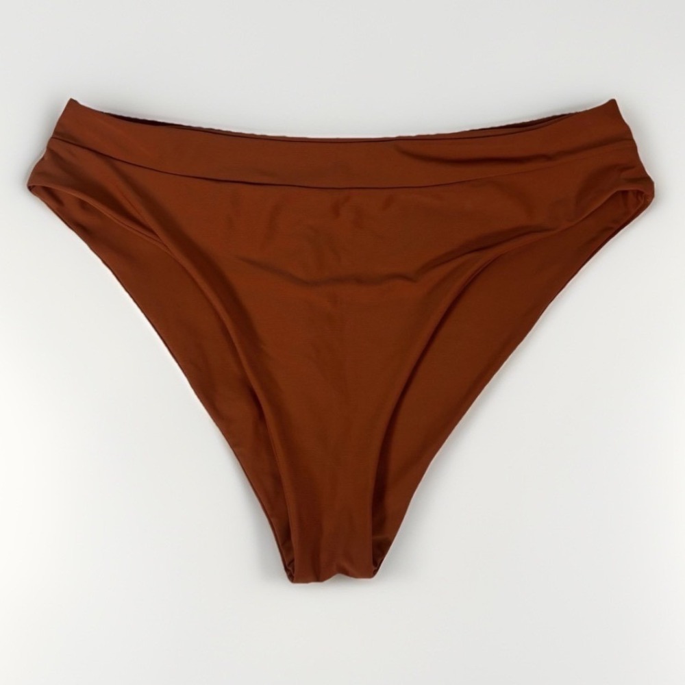 Boho Bikini Bottom Womens XL Rust Orange High Waist Swimwear Beachwear Vacation